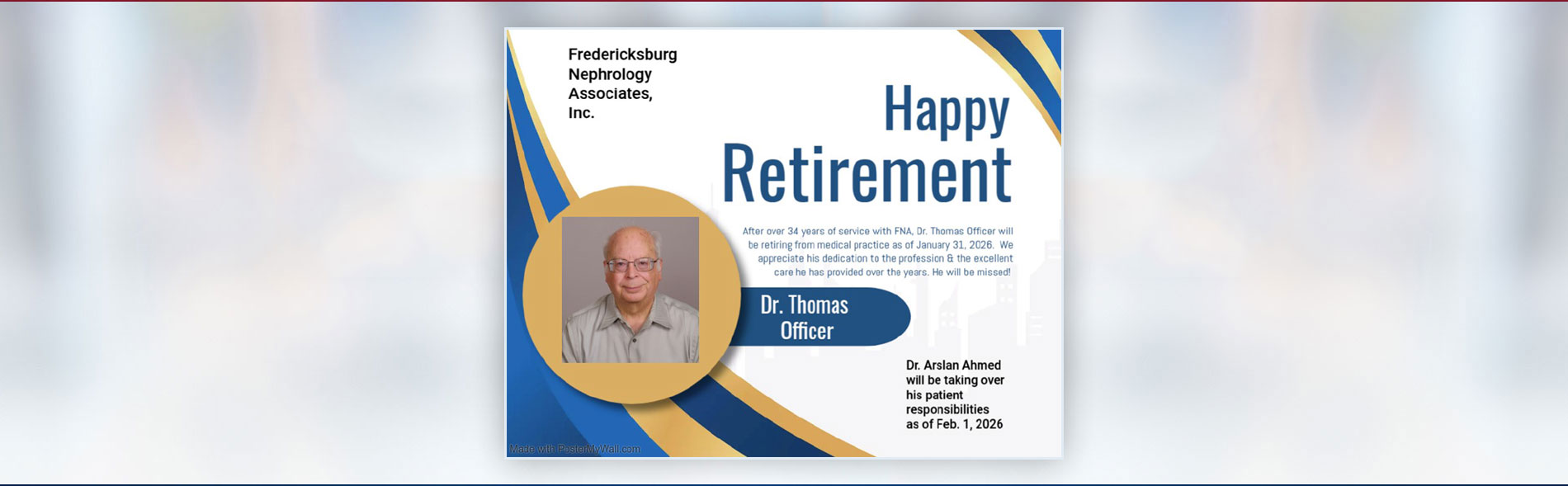 Dr. Office Retirement announcement Slide Image